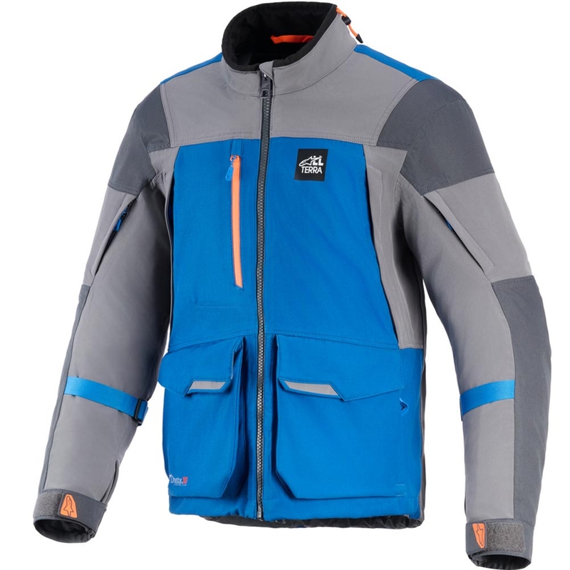 Bunda na motorku Alpinestars Maxdura Drystar XF modro-tmavě šedá
