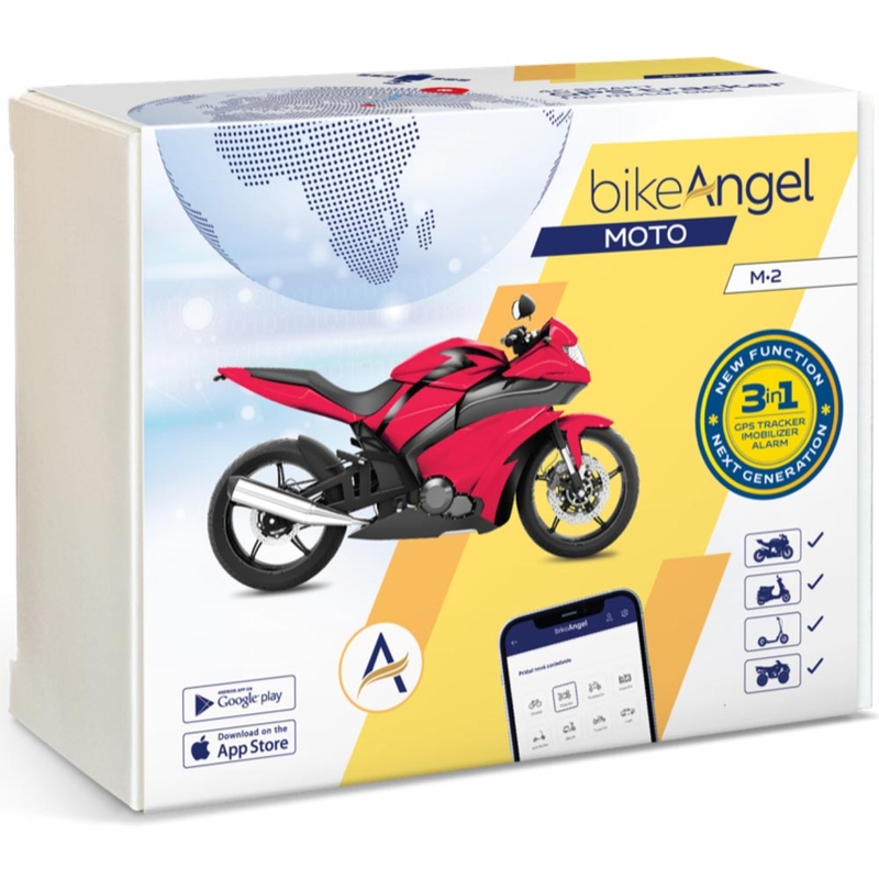 GPS lokátor a alarm na motorku s aplikací BIKEANGEL MOTO - Europe Plus