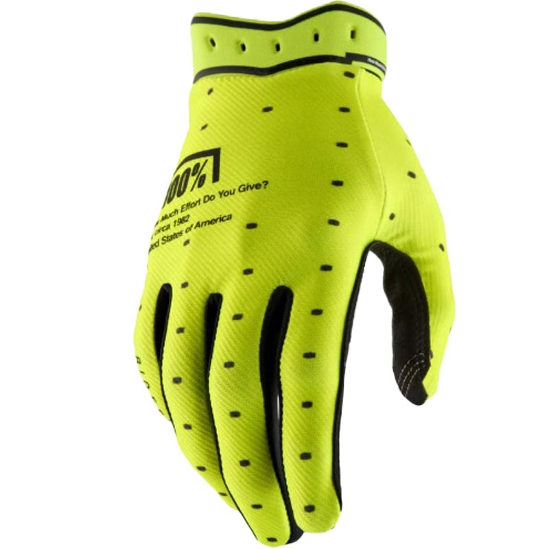 Motokrosové rukavice 100% Ridefit fluo žluté