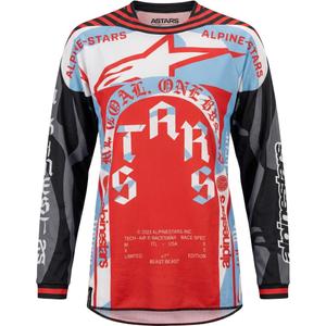 Motokrosový dres Alpinestars Techstar limitovaná edice Beast Coast šedo-černo-oranžový