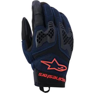 Rukavice na motorku Alpinestars Manti Air tmavě modro-fluo červeno-černé