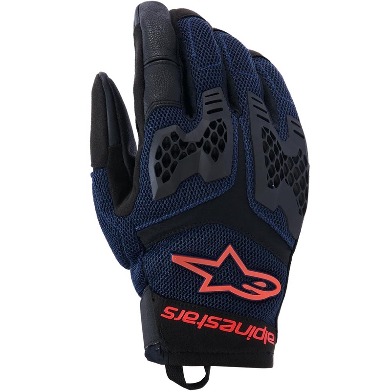 Rukavice na motorku Alpinestars Manti Air tmavě modro-fluo červeno-černé