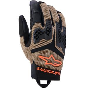 Rukavice na motorku Alpinestars Manti Air tmavá khaki-černo-fluo oranžová