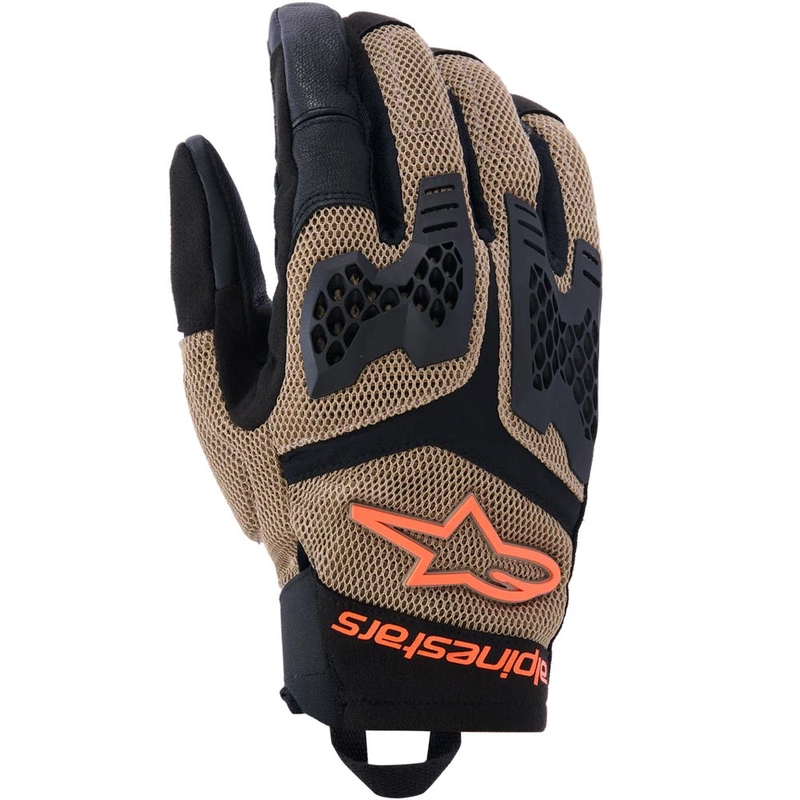 Rukavice na motorku Alpinestars Manti Air tmavá khaki-černo-fluo oranžová