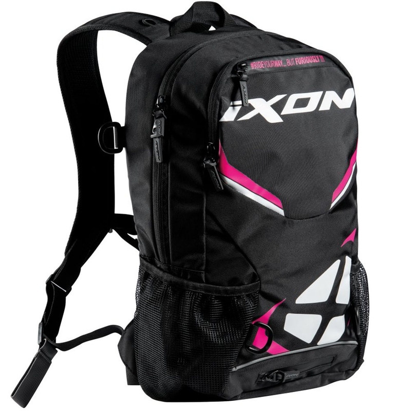 Batoh na motorku IXON R-Tension 23 černo-bílo-růžový