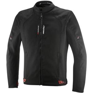 Bunda na motorku IXON Shadow černo-bílo-fluo červená