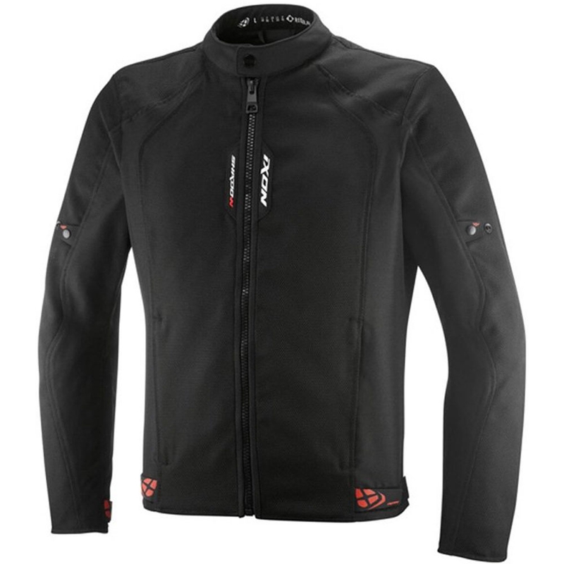 Bunda na motorku IXON Shadow černo-bílo-fluo červená
