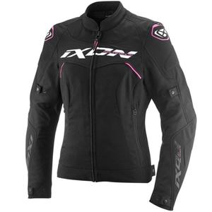 Dámská bunda na motorku IXON Meteor 31 Lady černo-bílo-růžová