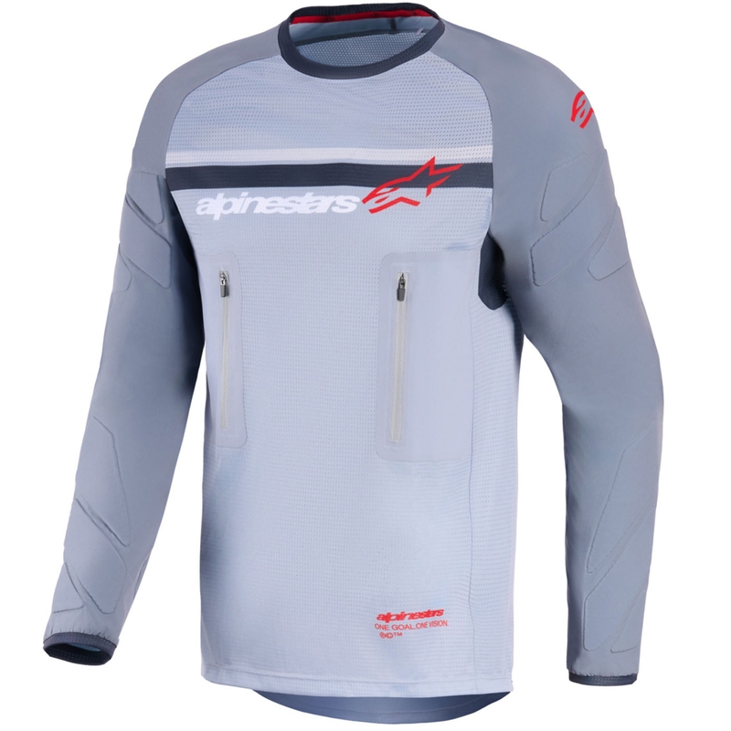 Motokrosový dres Alpinestars Maxdura Dual světle šedo-tmavo šedo-oranžový