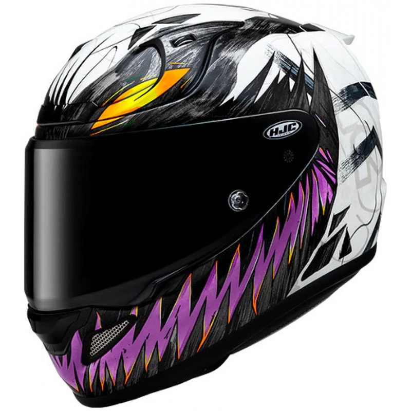 Integrální helma na motorku HJC RPHA 12 Anti Venom 2 Marvel MC8 černo-bílo-fialová