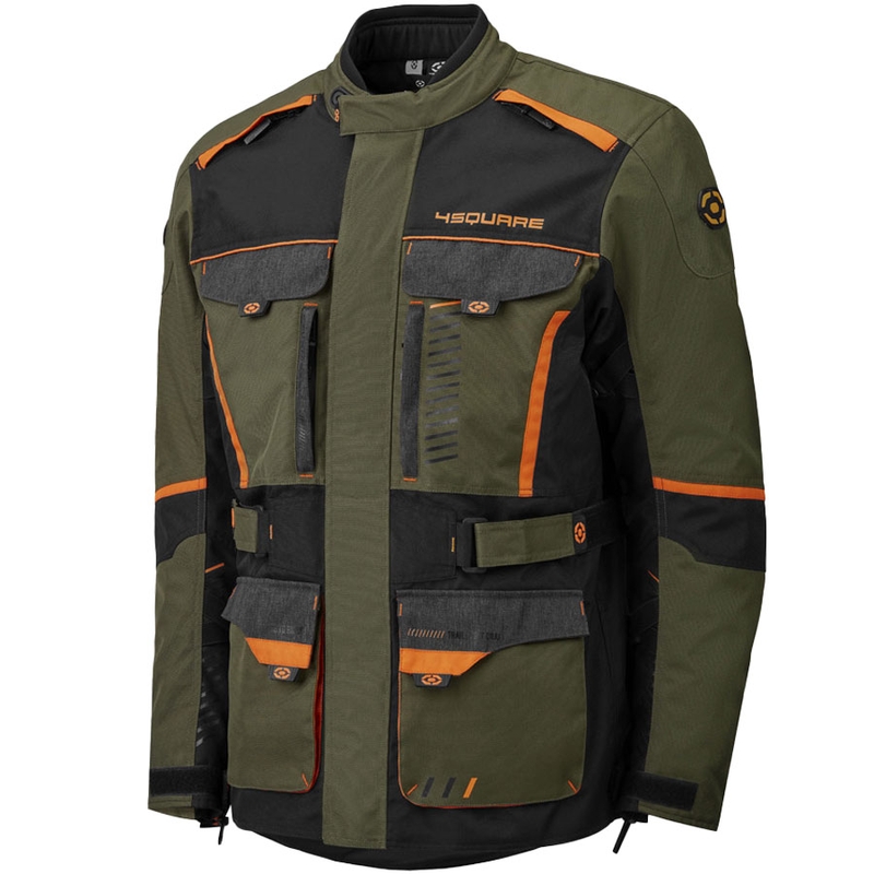 Bunda na motorku 4SQUARE Trailer Craft khaki-oranžová