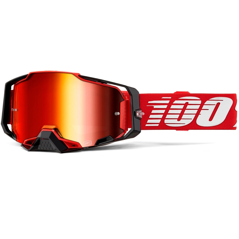 Motokrosové brýle 100% Armega Red s červeným plexi
