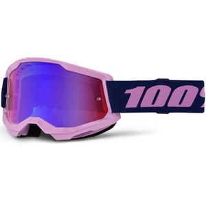 Motokrosové brýle 100% STRATA 2 NEW fialové s červeno-modrým plexi