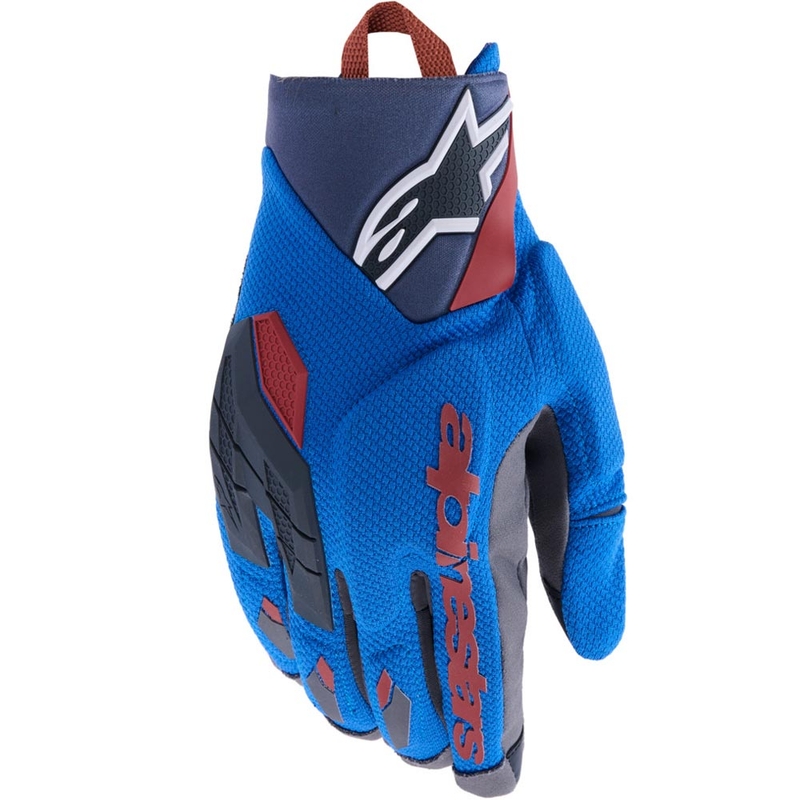 Rukavice na motorku Alpinestars Durack modro-tmavě šedo-oranžové
