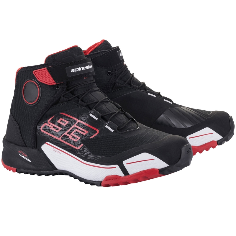 Boty na motorku Alpinestars CR-X Drystar MM93 kolekce černo-červeno-bílé