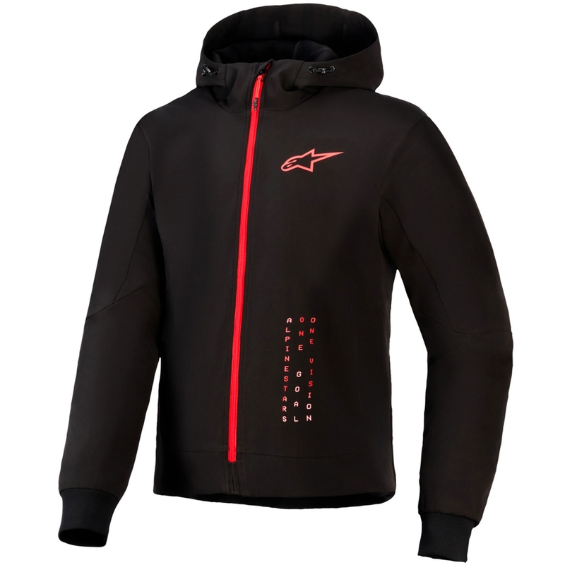 Mikina na motorku Alpinestars RADIUM TECH HOODIE černo-červená