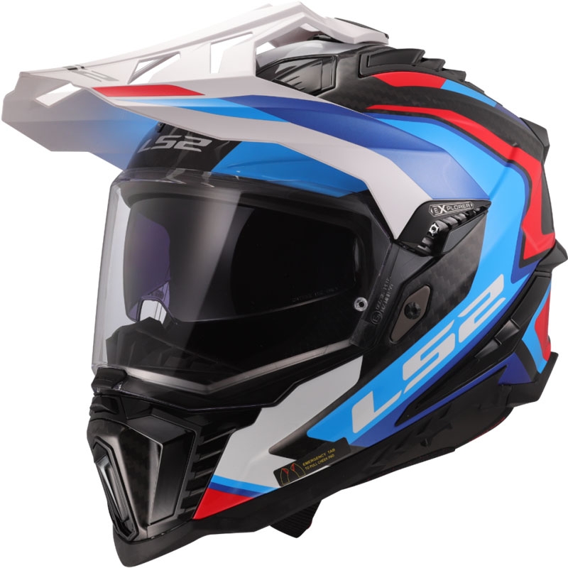 Enduro helma na motorku LS2 MX701 Explorer C Frontier II bílo-modrá - II. jakost