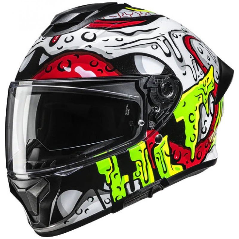Integrální helma na motorku HJC C71 Squeeze MC41 bílo-žluto-červená