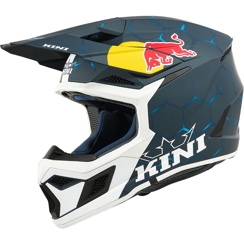 Motokrosová helma KINI Red Bull MX3 1.0 modro-bílá