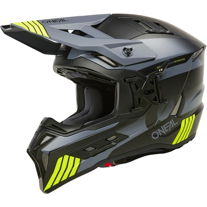 Motokrosová helma O´Neal EX-SRS Hitch černo-šedo-fluo žlutá