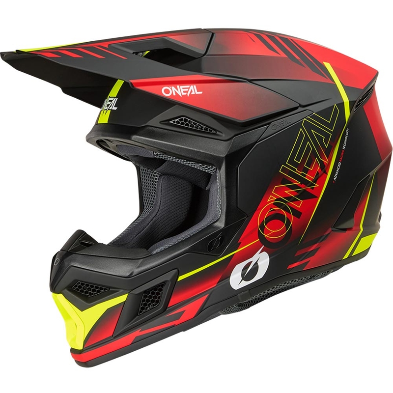 Motokrosová helma O´Neal 3SRS Haze matná černo-červeno-fluo žlutá