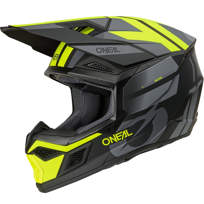 Motokrosová helma O´Neal 3SRS Ride matná černo-šedo-fluo žlutá