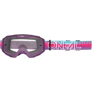 Motokrosové brýle O´Neal B-10 Striped růžovo-fialové (čiré plexi)