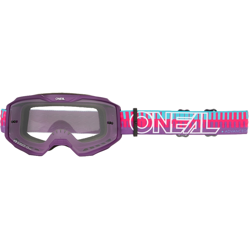 Motokrosové brýle O´Neal B-10 Striped růžovo-fialové (čiré plexi)