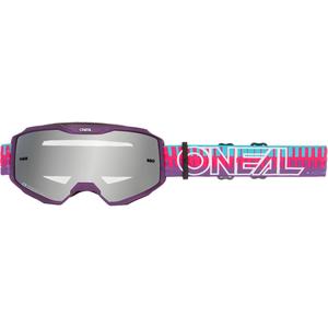 Motokrosové brýle O´Neal B-10 Striped růžovo-fialové (zrcadlové stříbrné plexi)