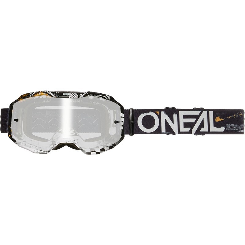 Motokrosové brýle O´Neal B-10 Attack černo-bílé (zrcadlové stříbrné plexi)