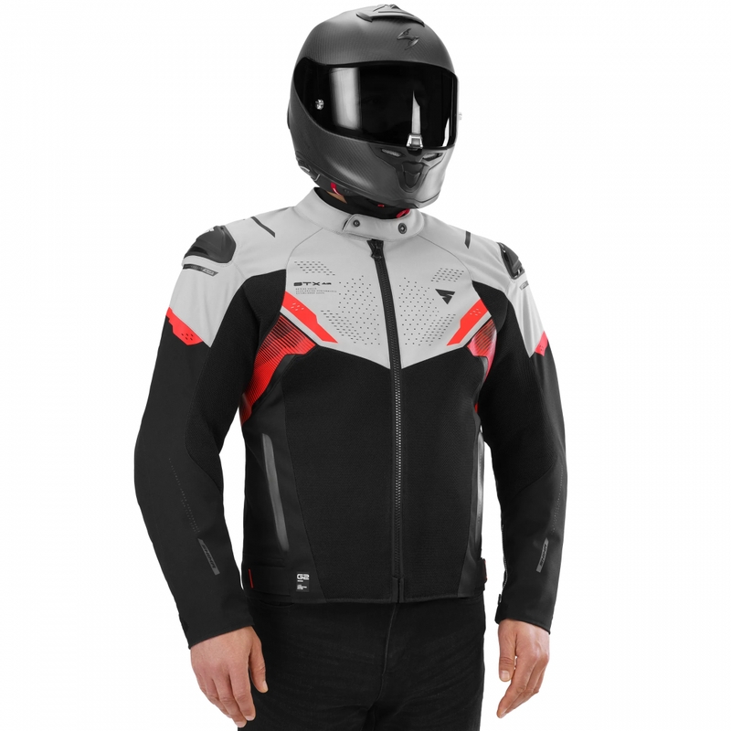 Bunda na motorku Shima STX Air šedo-červená
