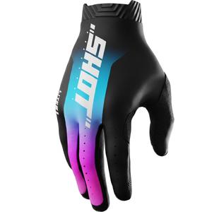 Motokrosové rukavice Shot Lite Skin modro-růžové
