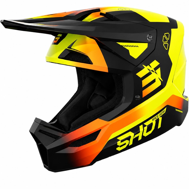 Dětská motokrosová helma Shot Furious Rocket lesklá fluo žlutá