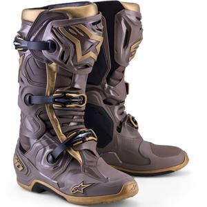 Boty na motorku Alpinestars TECH 10 limitovaná edice AIR GOLD hnědo zlaté