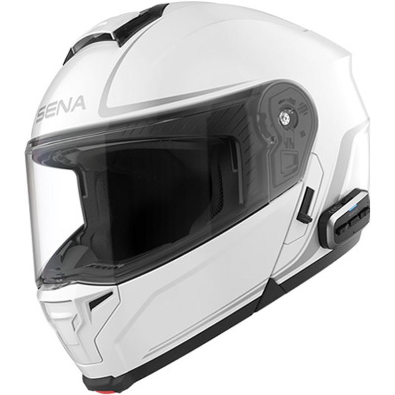 Výklopná helma na motorku s headsetem SENA Outrush 2 bílá