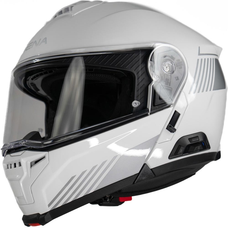 Výklopná helma na motorku s headsetem SENA Specter bílá