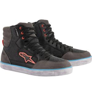 Boty na motorku Alpinestars J-6 Waterproof černo-antracitovo-světle modré