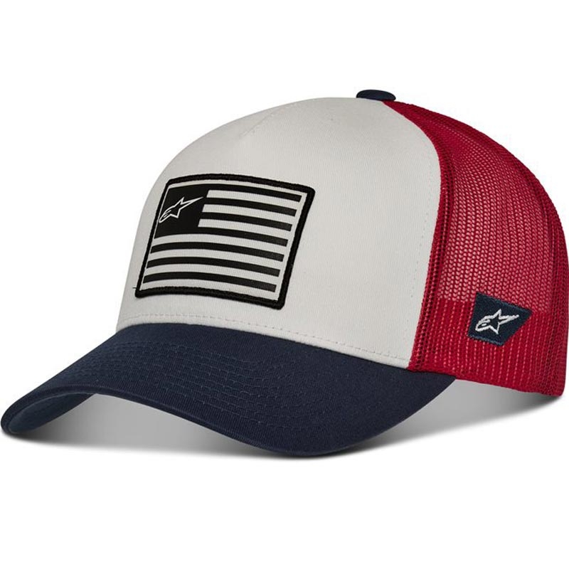 Kšiltovka Alpinestars Flag Snap Hat modro-červeno-bílá