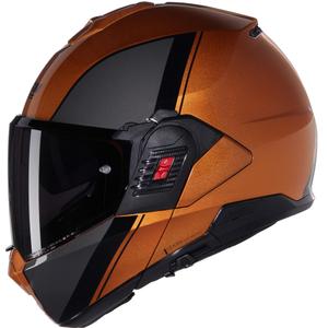 Překlápěcí helma na motorku Nolan N120-1 Verniciatura Speciale N-COM 343 lesklá okrovo-černá