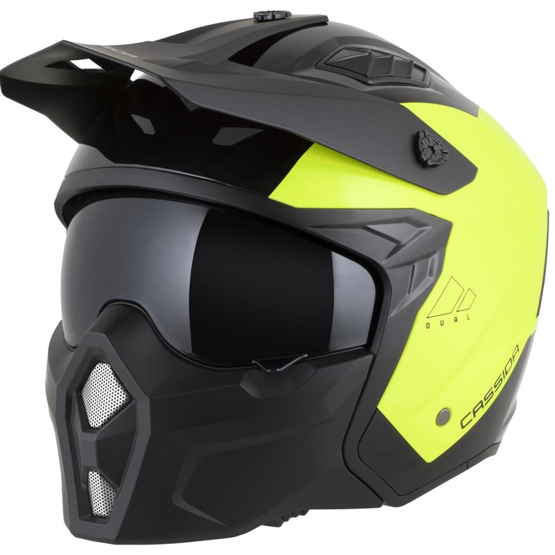 Modulární helma na motorku Cassida Cross Country Dual fluo žluto-černá