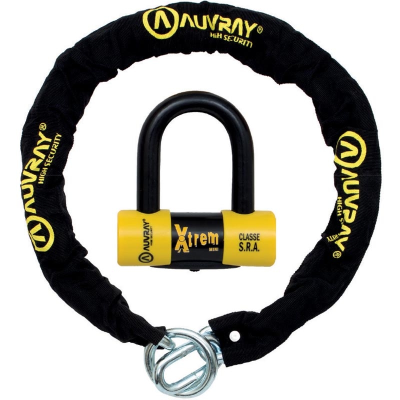 Zámek na kotouč s řetězem AUVRAY X-Lock 120 cm černo-žlutý