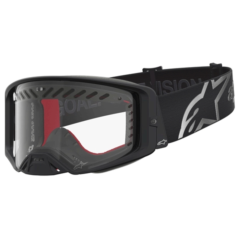 Motokrosové brýle Alpinestars Supertech Dura Air Fluid černo-stříbrné s čirým plexi