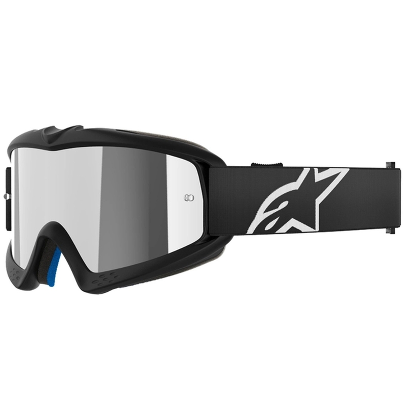 Dětské motokrosové brýle Alpinestars Vision Youth Corp černé se zrcadlovým stříbrným zorníkem