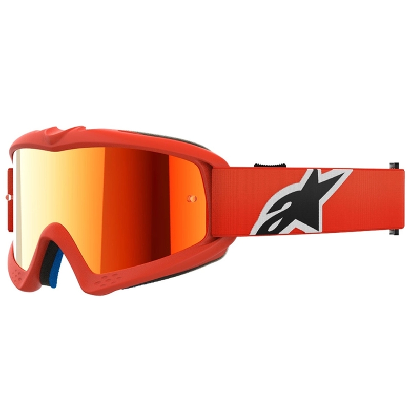 Dětské motokrosové brýle Alpinestars Vision Youth Corp oranžové se zrcadlovým červeným zorníkem