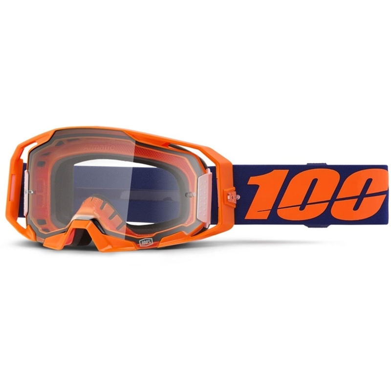 Motokrosové brýle 100% ARmatic Neon Orange s čirým plexi