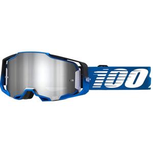 Motokrosové brýle 100% ARMEGA Rockchuck černo-bílo-modré (stříbrné plexi)