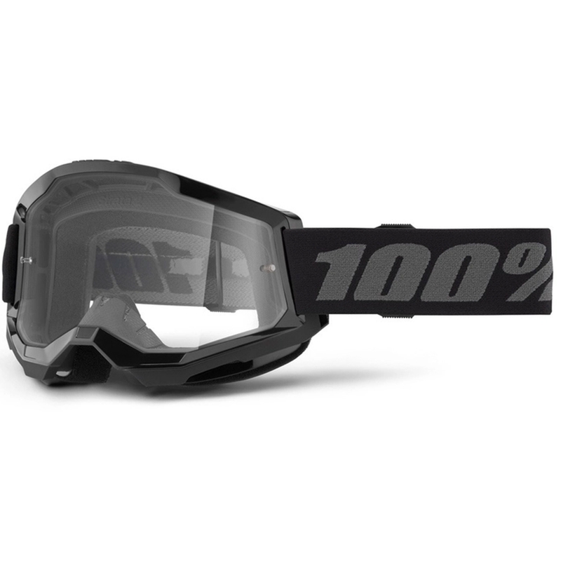 Dětské motokrosové brýle 100% STRATA 2 černé čiré plexi