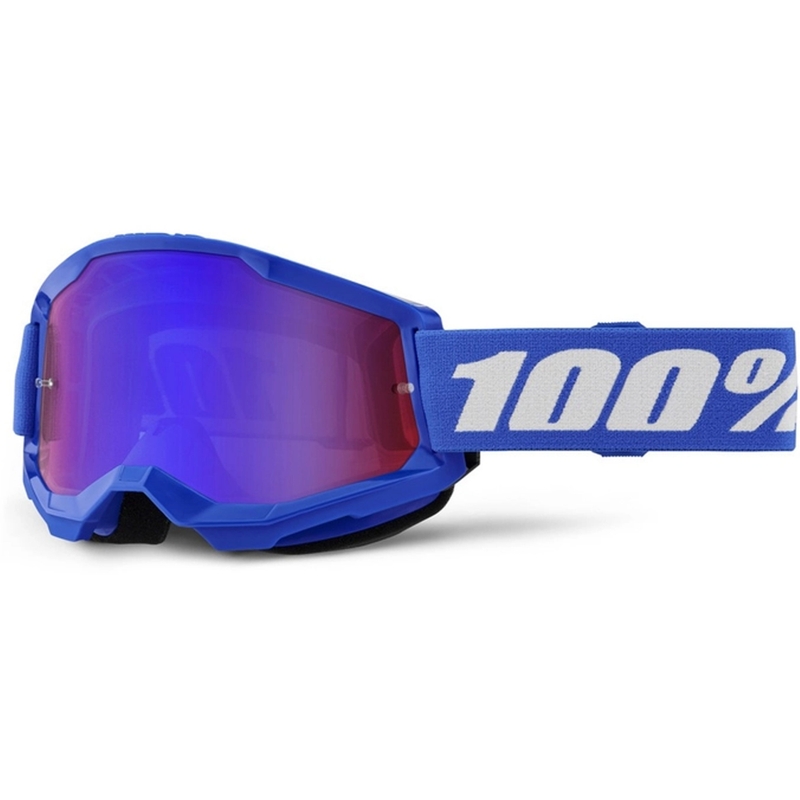 Dětské motokrosové brýle 100% STRATA 2 modré červeno-modré plexi
