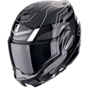 Překlápěcí helma na motorku Scorpion EXO-TECH EVO CONQUER černo-bílá - II. jakost