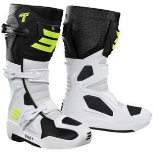 Motokrosové boty Shot Race 6 černo-bílo-fluo žluté 2 - II. jakost